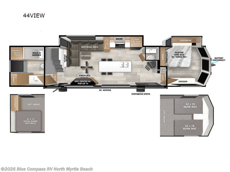 2025 Forest River Wildwood Grand Lodge 44VIEW - Used Destination Trailer For Sale by Blue Compass RV North Myrtle Beach in Longs, South Carolina features Slideout
