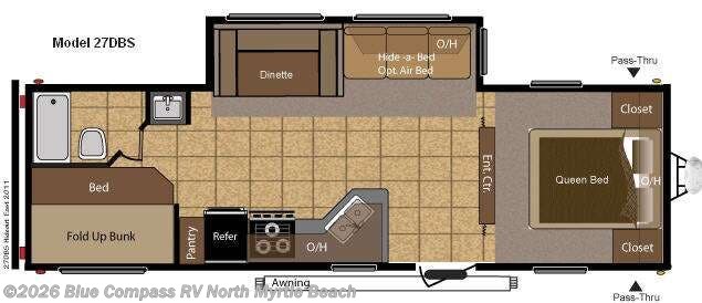 2011 Keystone Hideout 27DBS - Used Travel Trailer For Sale by Blue Compass RV North Myrtle Beach in Longs, South Carolina features Slideout