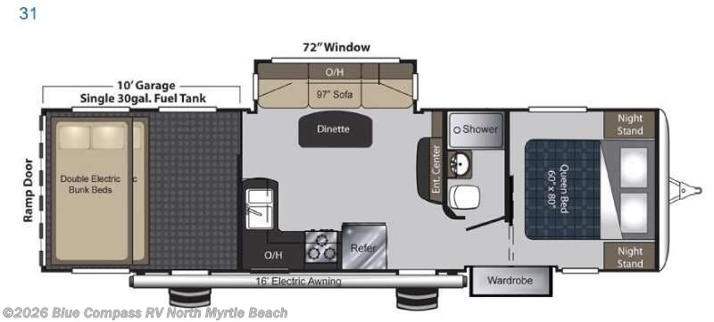 2016 Keystone Carbon 31 - Used Toy Hauler For Sale by Blue Compass RV North Myrtle Beach in Longs, South Carolina features Slideout