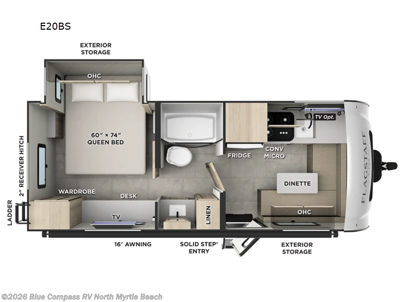 2026 Forest River Flagstaff E-Pro E20BS - Used Travel Trailer For Sale by Blue Compass RV North Myrtle Beach in Longs, South Carolina features Slideout