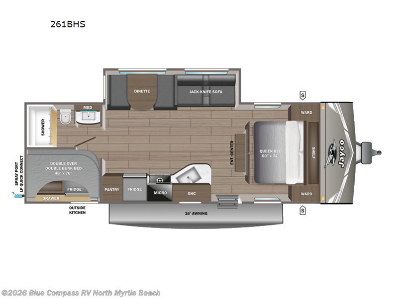 2027 Jayco Jay Flight 261BHS - New Travel Trailer For Sale by Blue Compass RV North Myrtle Beach in Longs, South Carolina features Slideout