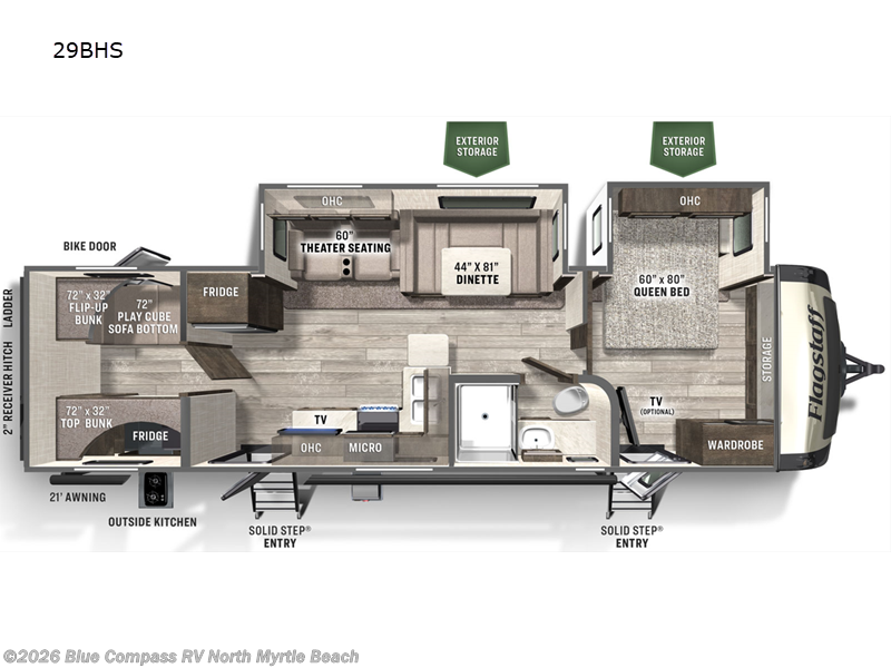 2023 Forest River Flagstaff 29BHS - Used Travel Trailer For Sale by Blue Compass RV North Myrtle Beach in Longs, South Carolina features Slideout