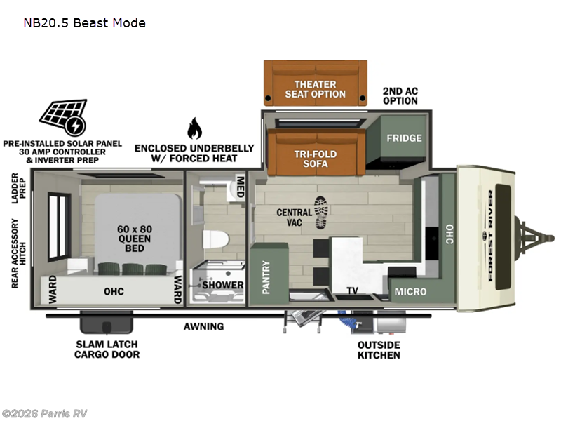 2025 Forest River No Boundaries NB20.5 Beast Mode - New Travel Trailer For Sale by Parris RV in Murray, Utah features Slideout
