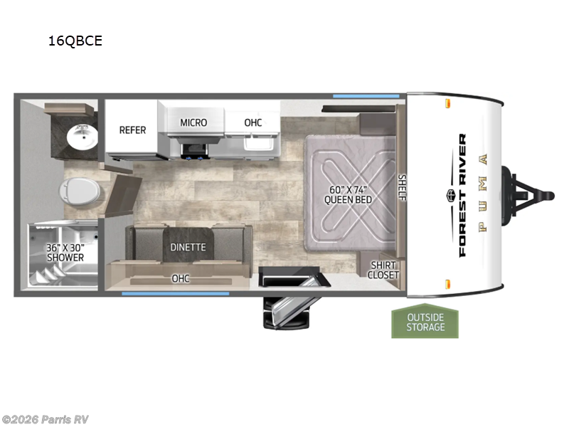 2026 Forest River Puma Camping Edition 16QBCE - New Travel Trailer For Sale by Parris RV in Murray, Utah