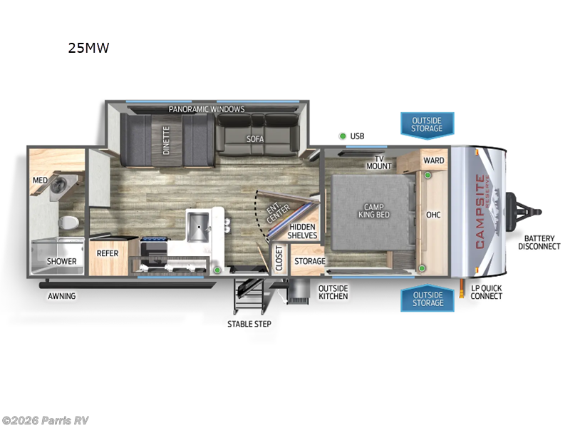 2024 Forest River Campsite Reserve 25MW - Used Travel Trailer For Sale by Parris RV in Murray, Utah features Slideout