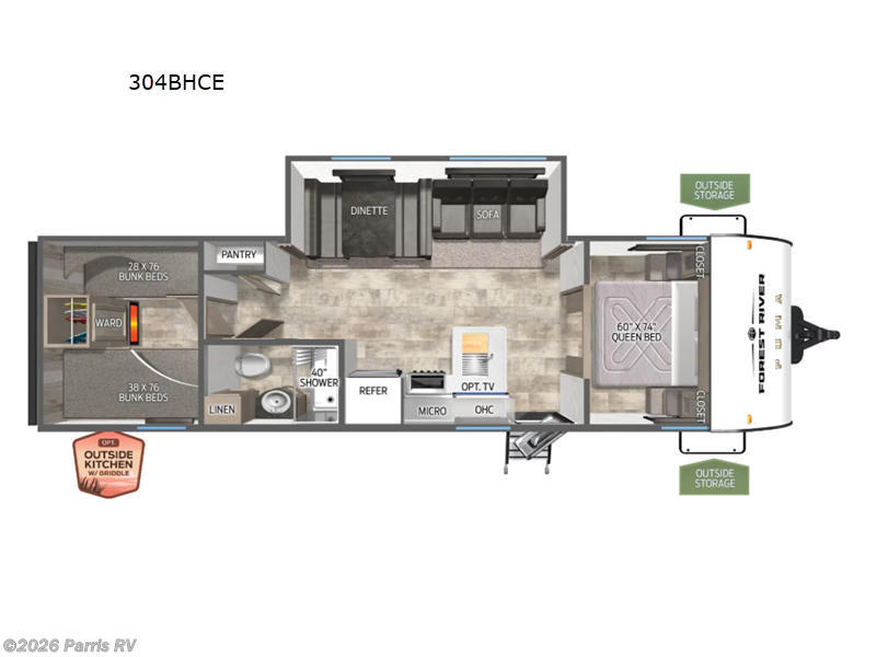 2026 Forest River Puma Camping Edition 304BHCE - New Travel Trailer For Sale by Parris RV in Murray, Utah features Slideout