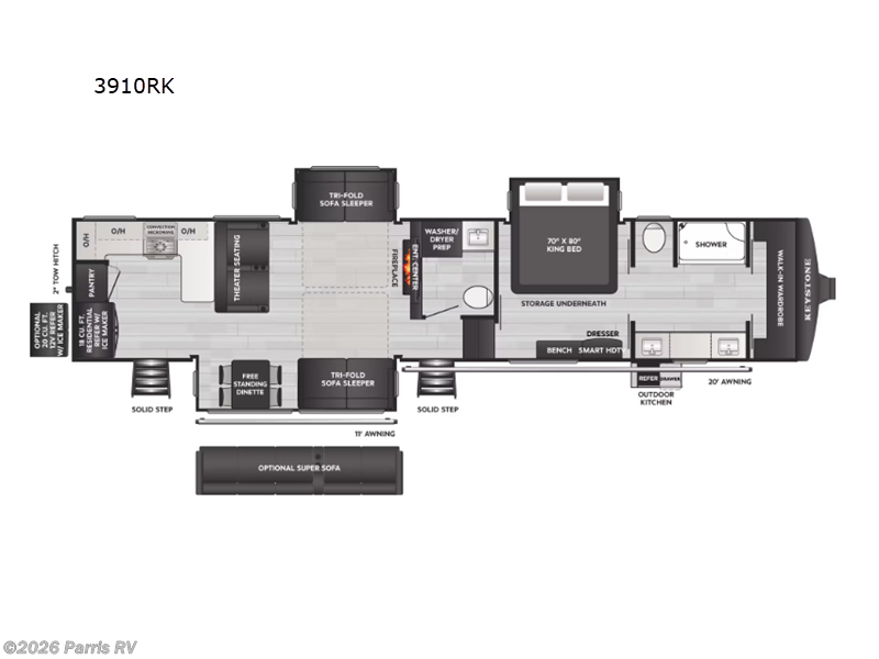 2026 Keystone Alpine 3910RK - New Fifth Wheel For Sale by Parris RV in Murray, Utah features Slideout