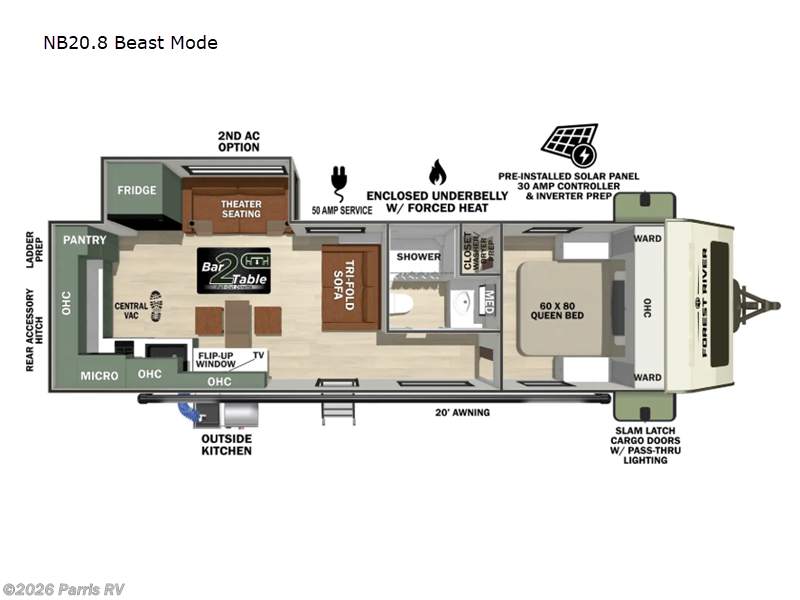 2026 Forest River No Boundaries NB20.8 Beast Mode - New Travel Trailer For Sale by Parris RV in Murray, Utah features Slideout
