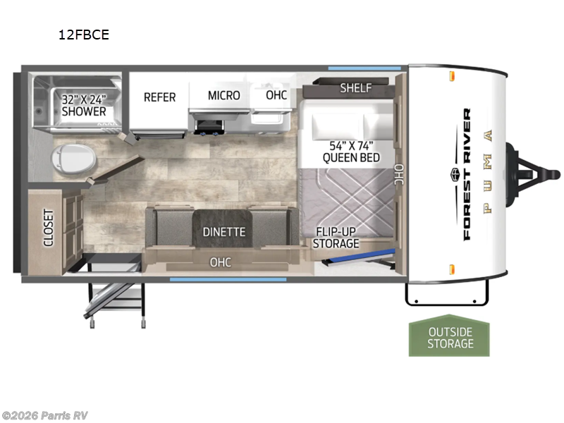2026 Forest River Puma Camping Edition 12FBCE - New Travel Trailer For Sale by Parris RV in Murray, Utah