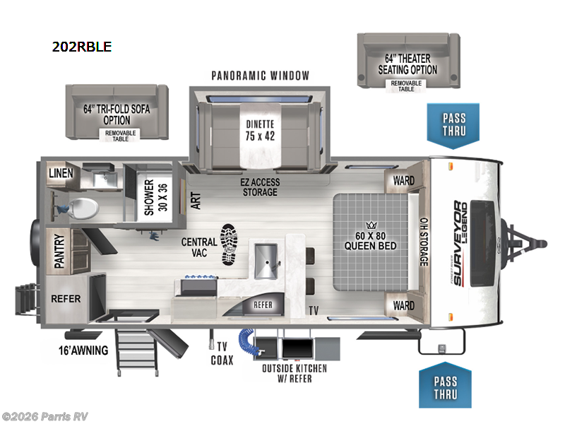 2023 Forest River Surveyor Legend 202RBLE - Used Travel Trailer For Sale by Parris RV in Murray, Utah features Slideout