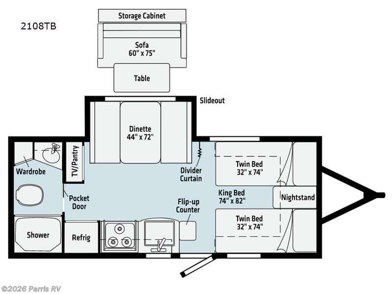 2021 Winnebago Micro Minnie 2108TB - Used Travel Trailer For Sale by Parris RV in Murray, Utah features Slideout
