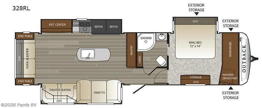 2018 Keystone Outback 328RL - Used Travel Trailer For Sale by Parris RV in Murray, Utah features Slideout