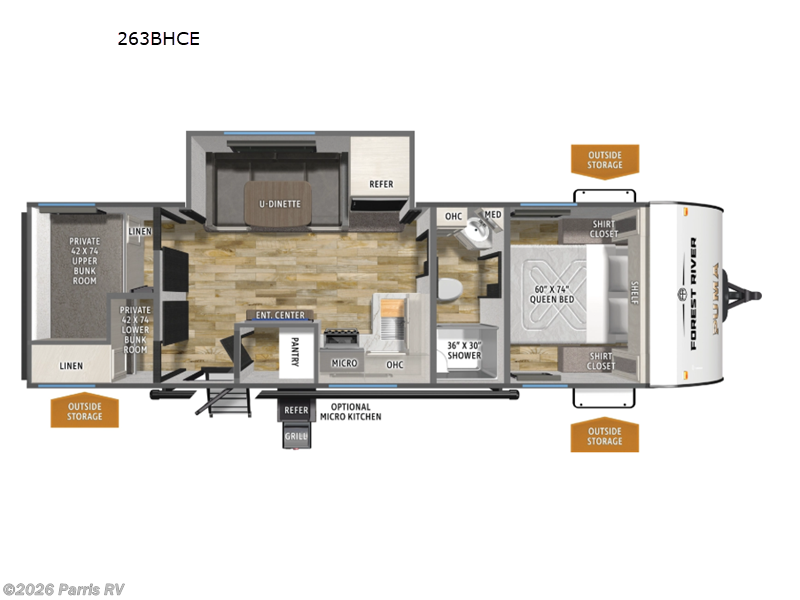 2026 Forest River Puma Camping Edition 263BHCE - New Travel Trailer For Sale by Parris RV in Murray, Utah features Slideout