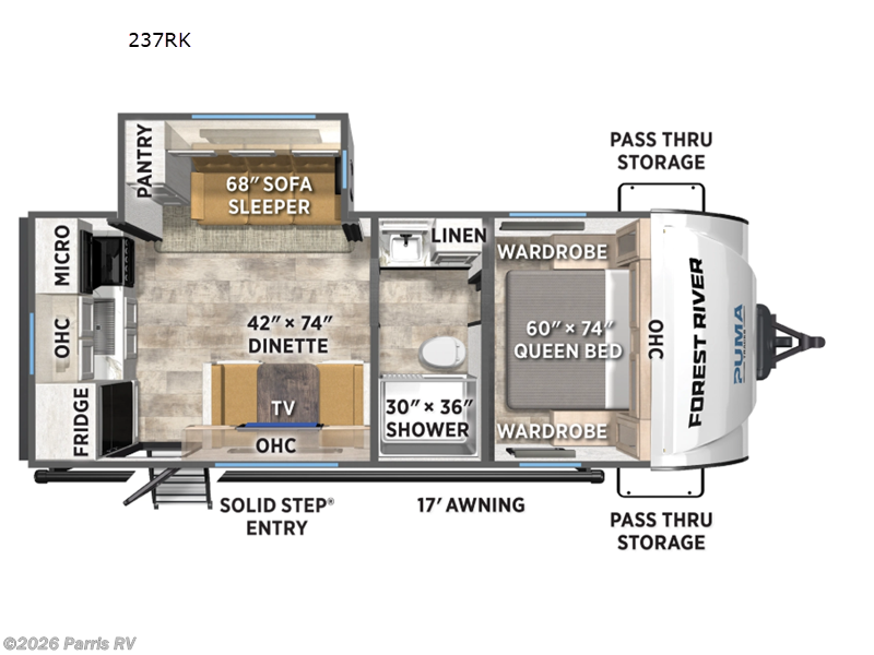 2026 Forest River Puma Tracks 237RK - New Travel Trailer For Sale by Parris RV in Murray, Utah features Slideout