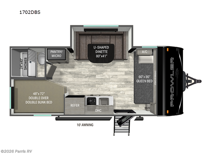 2026 Heartland Prowler 1702DBS - New Travel Trailer For Sale by Parris RV in Murray, Utah features Slideout