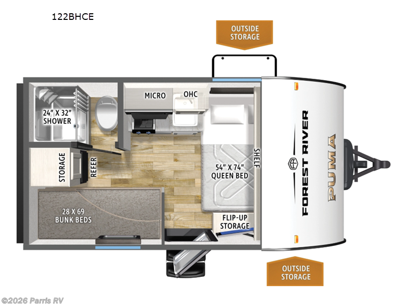 2026 Forest River Puma Camping Edition 122BHCE - New Travel Trailer For Sale by Parris RV in Murray, Utah