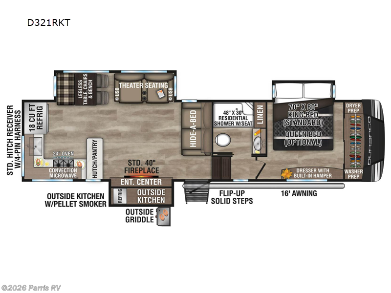 2024 K-Z Durango D321RKT - Used Fifth Wheel For Sale by Parris RV in Murray, Utah features Slideout