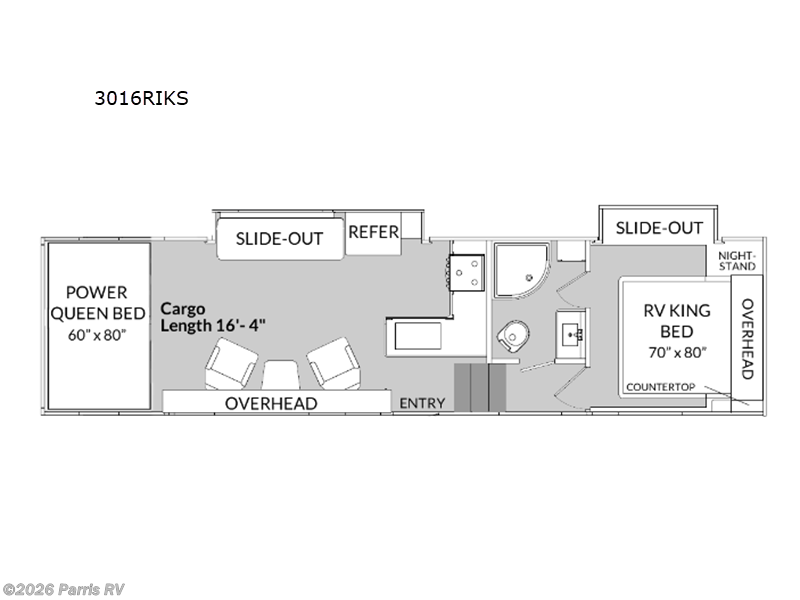 2026 Genesis Supreme Rage'n 3016RIKS - New Toy Hauler For Sale by Parris RV in Murray, Utah features Slideout