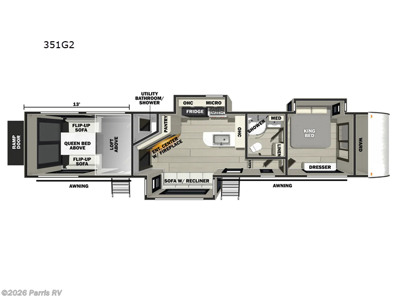 2026 Forest River Cherokee Rogue Armored 351G2 - New Toy Hauler For Sale by Parris RV in Murray, Utah features Slideout