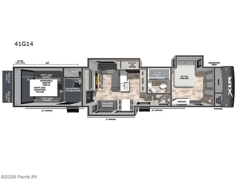 2026 Forest River XLR Nitro 41G14 - New Toy Hauler For Sale by Parris RV in Murray, Utah features Slideout