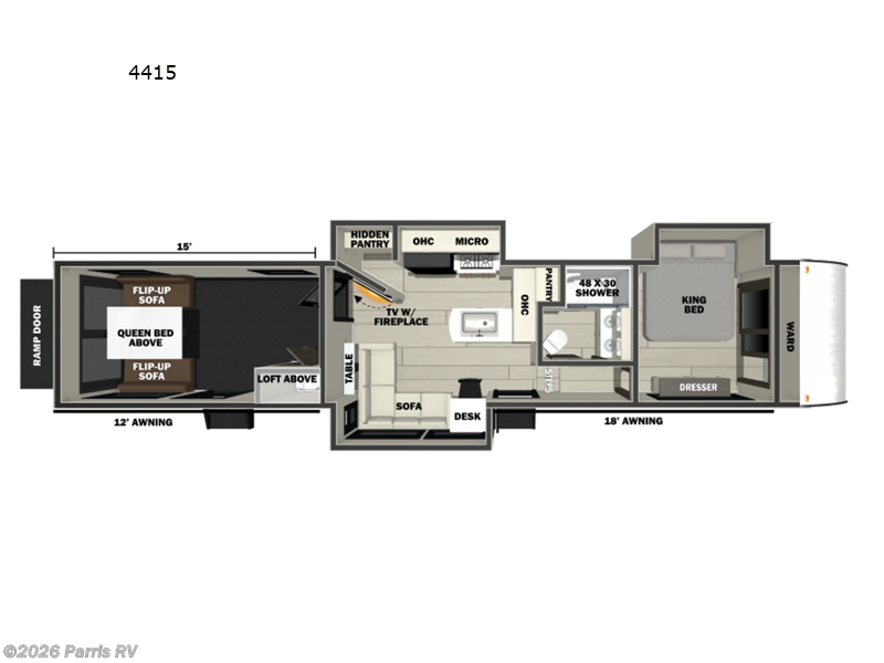 2026 Forest River Cherokee Vengeance 4415 - New Toy Hauler For Sale by Parris RV in Murray, Utah features Slideout