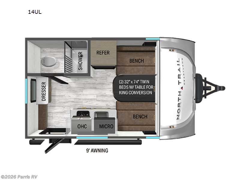 2026 Heartland North Trail 14UL - New Travel Trailer For Sale by Parris RV in Murray, Utah