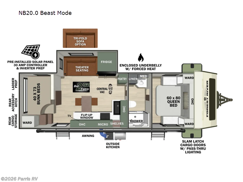 2027 Forest River No Boundaries NB20.0 Beast Mode - New Travel Trailer For Sale by Parris RV in Murray, Utah features Slideout