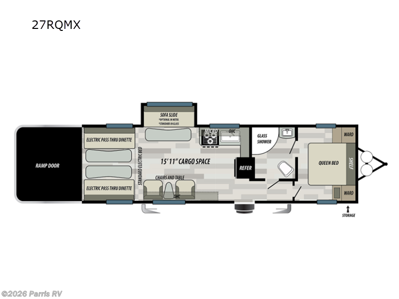2021 Forest River Shockwave 27RQMX - Used Toy Hauler For Sale by Parris RV in Murray, Utah features Slideout