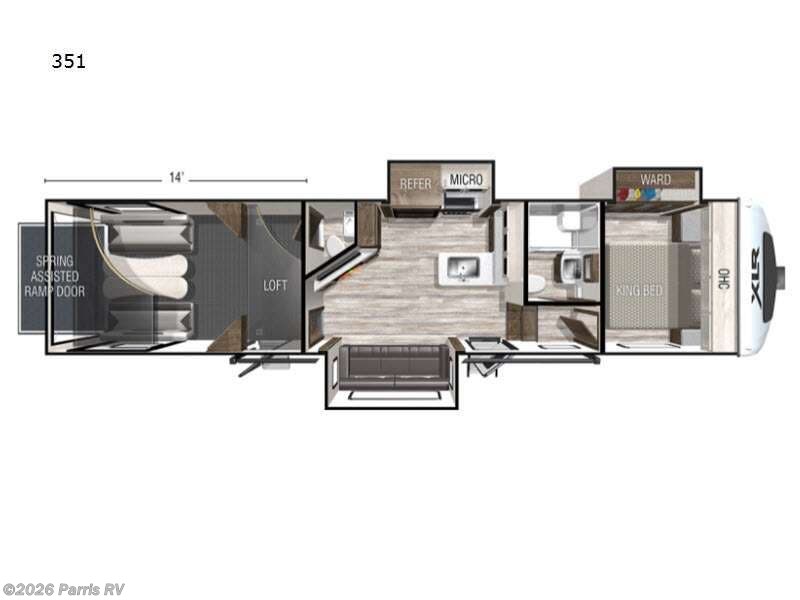 2021 Forest River XLR Nitro 351 - Used Toy Hauler For Sale by Parris RV in Murray, Utah features Slideout