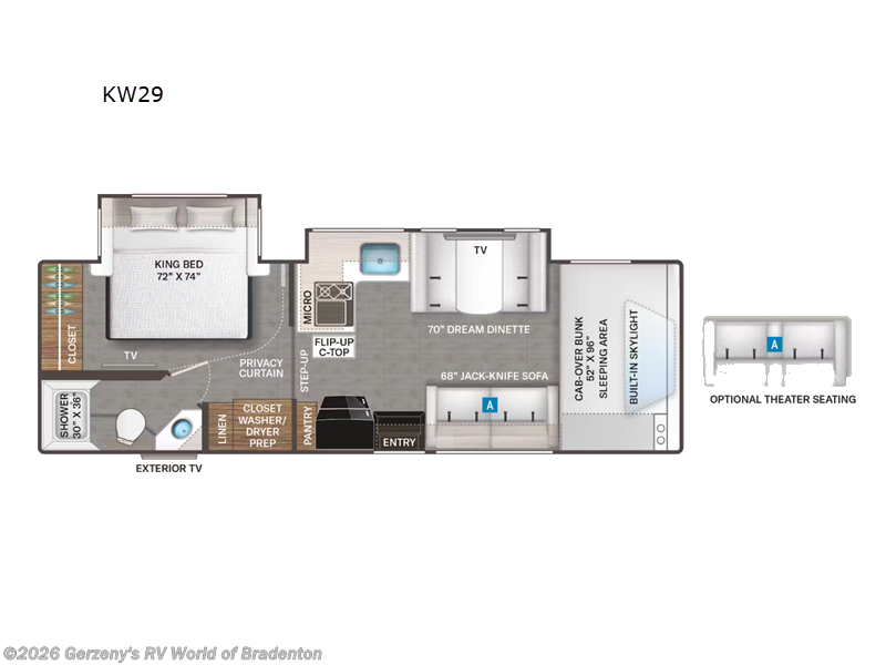 2024 Thor Motor Coach Quantum KW29 - Used Class C For Sale by Gerzeny's RV World of Bradenton in Bradenton, Florida features Slideout