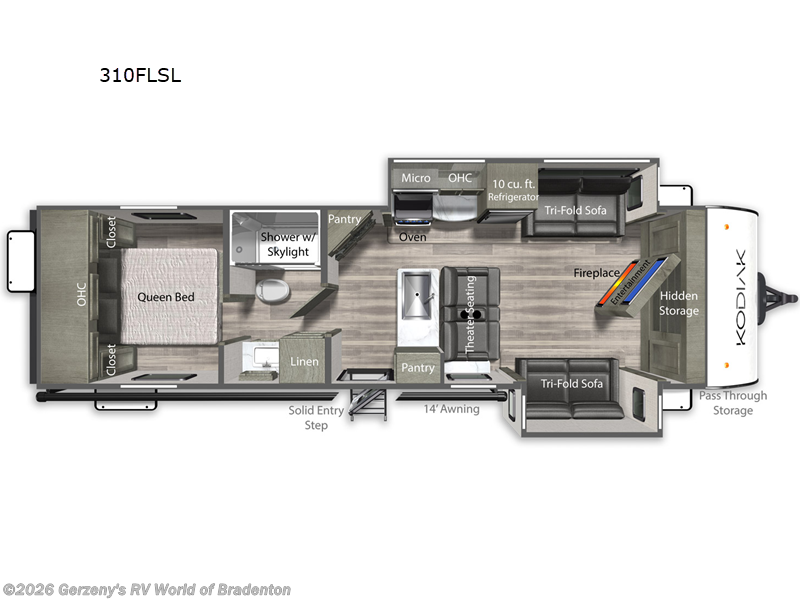 2025 Dutchmen Kodiak 310FLSL - New Travel Trailer For Sale by Gerzeny's RV World of Bradenton in Bradenton, Florida features Slideout