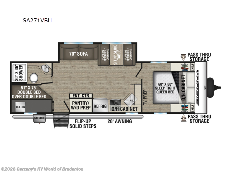 2025 Venture RV Sienna 271VBH - New Travel Trailer For Sale by Gerzeny's RV World of Bradenton in Bradenton, Florida features Slideout