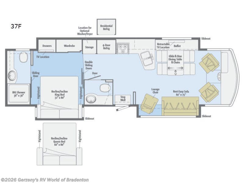 2017 Winnebago Adventurer 37F - Used Class A For Sale by Gerzeny's RV World of Bradenton in Bradenton, Florida features Slideout