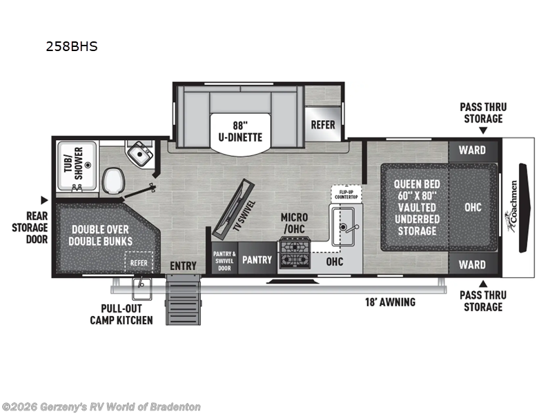 2026 Coachmen Freedom Express 258BHS - New Travel Trailer For Sale by Gerzeny's RV World of Bradenton in Bradenton, Florida features Slideout
