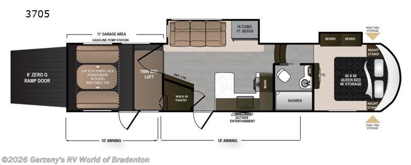 2019 Dutchmen Voltage 3705 - Used Fifth Wheel For Sale by Gerzeny's RV World of Bradenton in Bradenton, Florida features Slideout