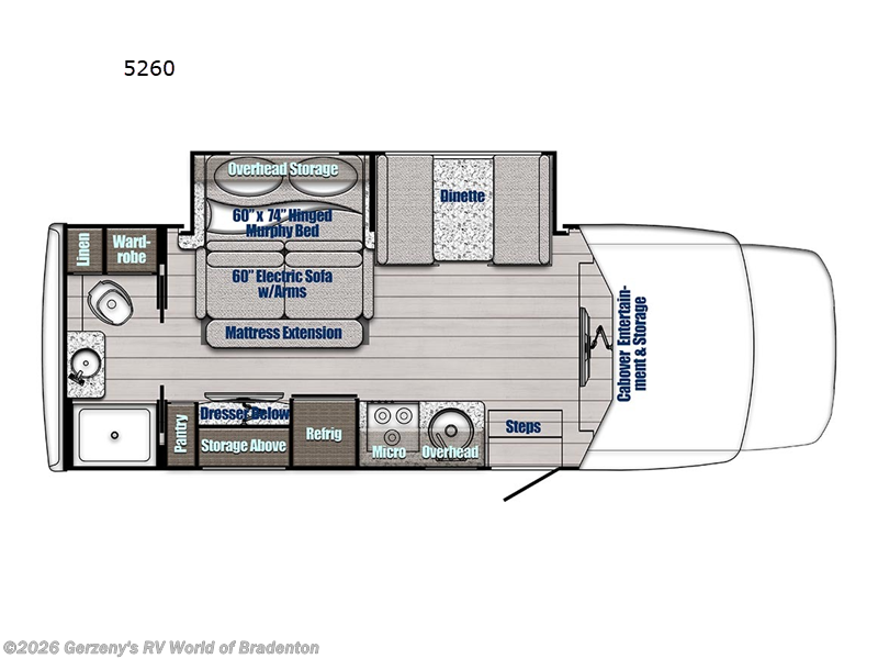 2026 Gulf Stream BT Cruiser 5260B - New Class C For Sale by Gerzeny's RV World of Bradenton in Bradenton, Florida features Slideout