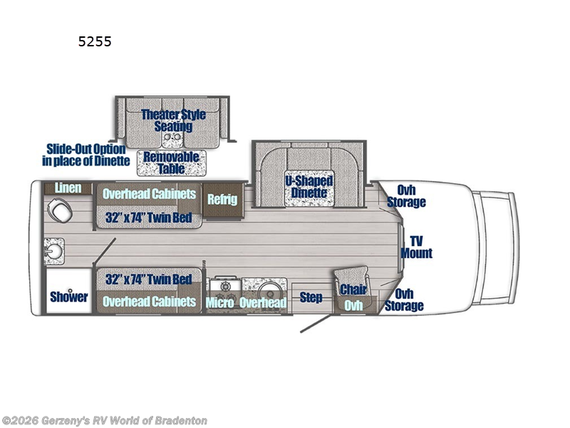 2026 Gulf Stream BT Cruiser 5255B - New Class C For Sale by Gerzeny's RV World of Bradenton in Bradenton, Florida features Slideout