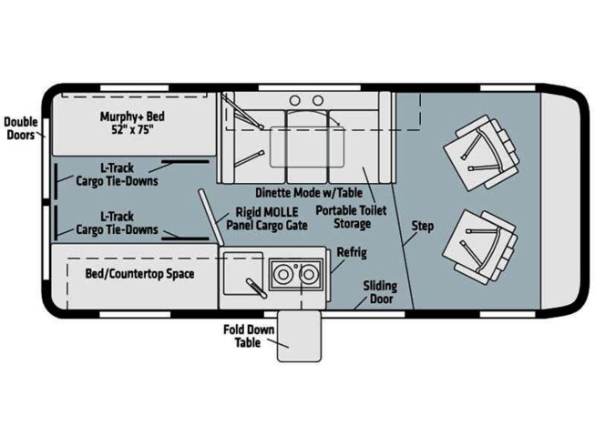 Floorplan of 2023 Winnebago Solis Pocket 36A