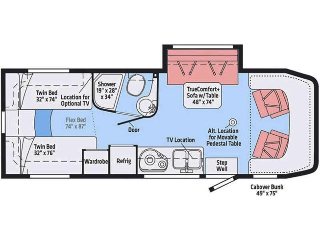 Floorplan of 2019 Winnebago View 24V