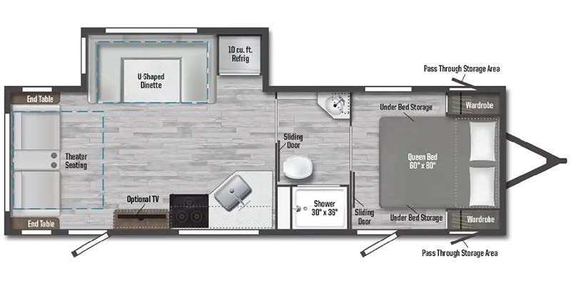 Floorplan of 2024 Winnebago Access 26RL