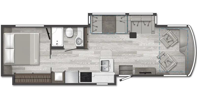 Floorplan of 2025 Winnebago Forza 34T