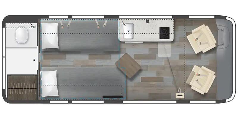 Floorplan of 2026 Winnebago Travato 59K