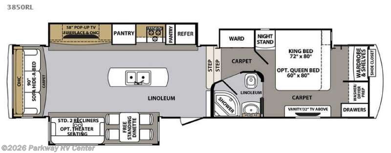 2017 Forest River Cardinal 3850RL - Used Fifth Wheel For Sale by Parkway RV Center in Ringgold, Georgia features Slideout