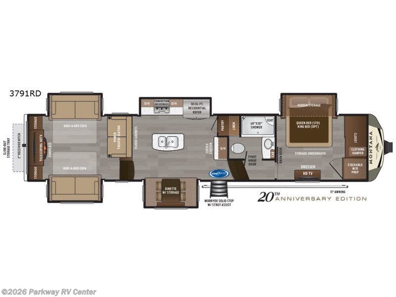 2019 Keystone Montana 3791RD - Used Fifth Wheel For Sale by Parkway RV Center in Ringgold, Georgia features Slideout