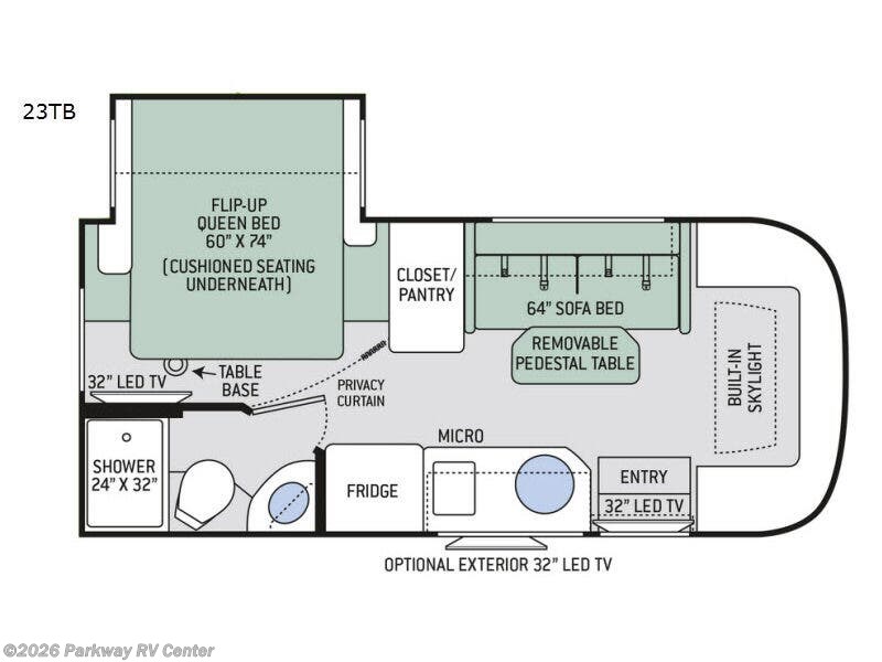 2017 Thor Motor Coach Compass 23TB - Used Class C For Sale by Parkway RV Center in Ringgold, Georgia features Slideout