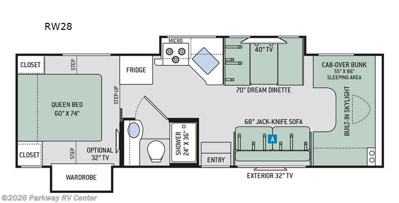2019 Thor Motor Coach Quantum RW28 - Used Class C For Sale by Parkway RV Center in Ringgold, Georgia features Slideout