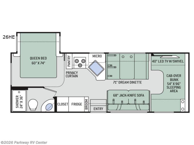 2019 Thor Motor Coach Freedom Elite 26HE - Used Class C For Sale by Parkway RV Center in Ringgold, Georgia features Slideout