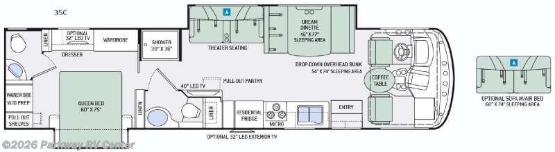 2016 Thor Motor Coach Windsport 35C - Used Class A For Sale by Parkway RV Center in Ringgold, Georgia features Slideout