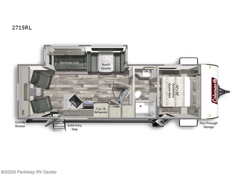 2023 Coleman Light 2715RL - Used Travel Trailer For Sale by Parkway RV Center in Ringgold, Georgia features Slideout