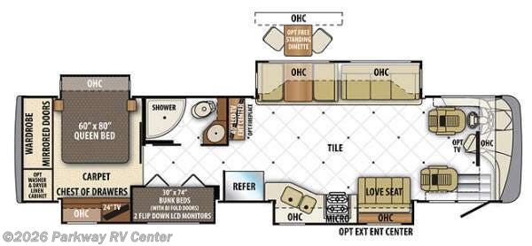 2014 Forest River Berkshire 390BH - Used Class A For Sale by Parkway RV Center in Ringgold, Georgia features Slideout
